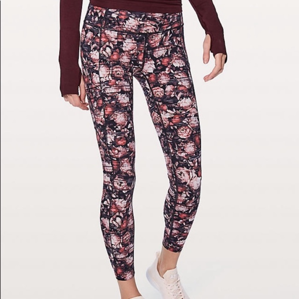 Like New lululemon Peony Fast and Free Leggings